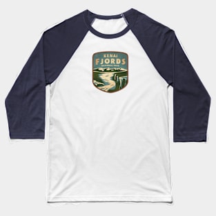 Kenai Fjords National Park Vintage Emblem Baseball T-Shirt